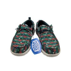 Hey Dude Wally Fishmas Sweater Mens Size 12 Pine Green Slip-On Shoes New